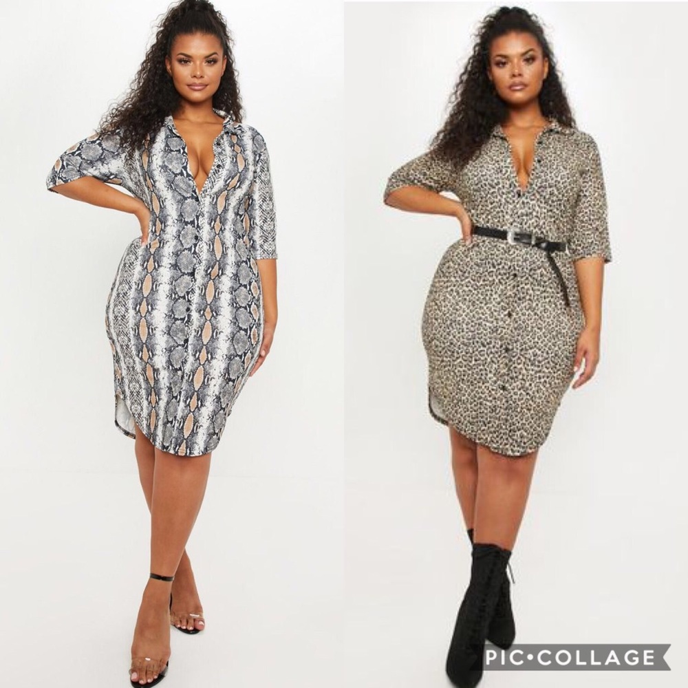 2 pack. Prettylittlething button up shirt dress